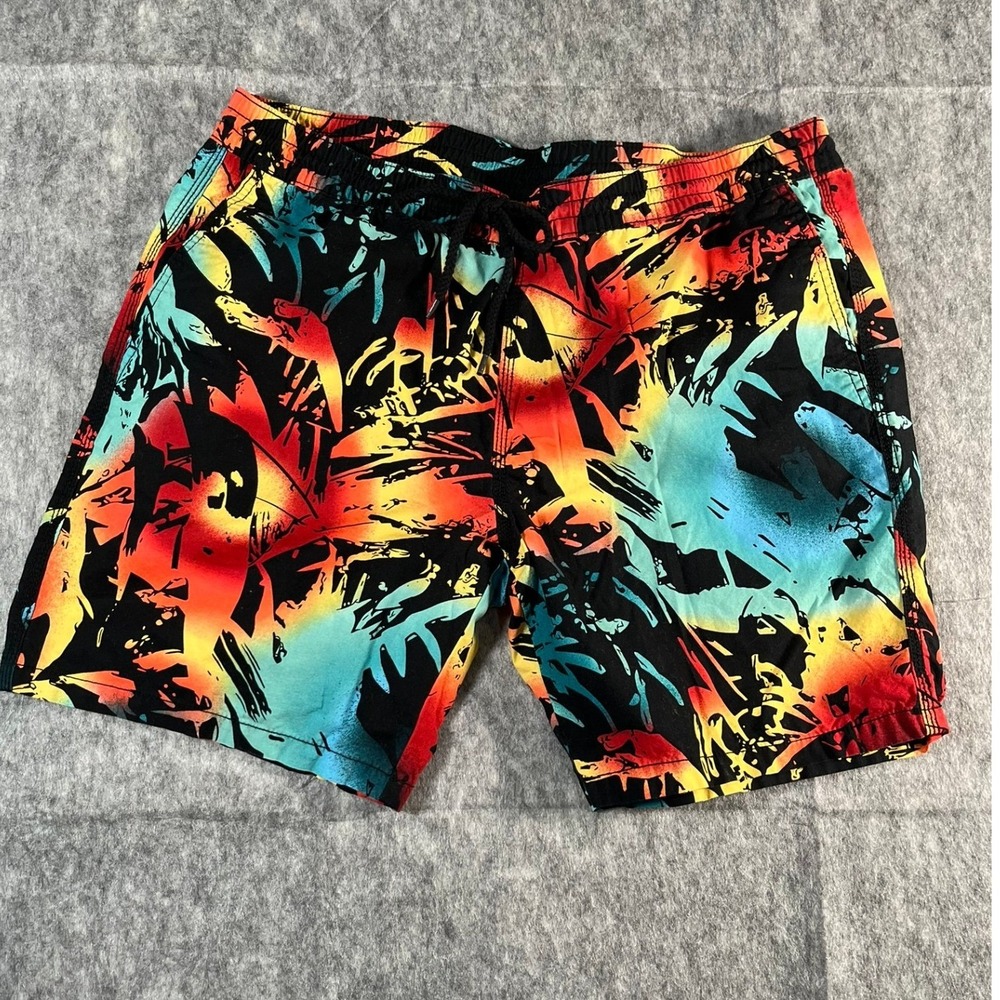 MOSSIMO Mens L  36" waist Shorts Tropical Print Multi Color 7" inseam